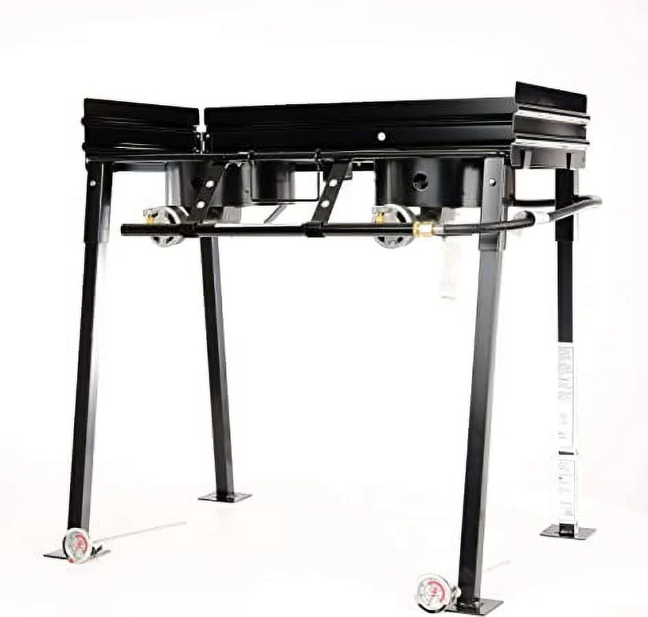 King Kooker #CS29 - 25" Tall Heavy Duty Portable Propane Double Burner Outdoor Cooker / Camp Stove