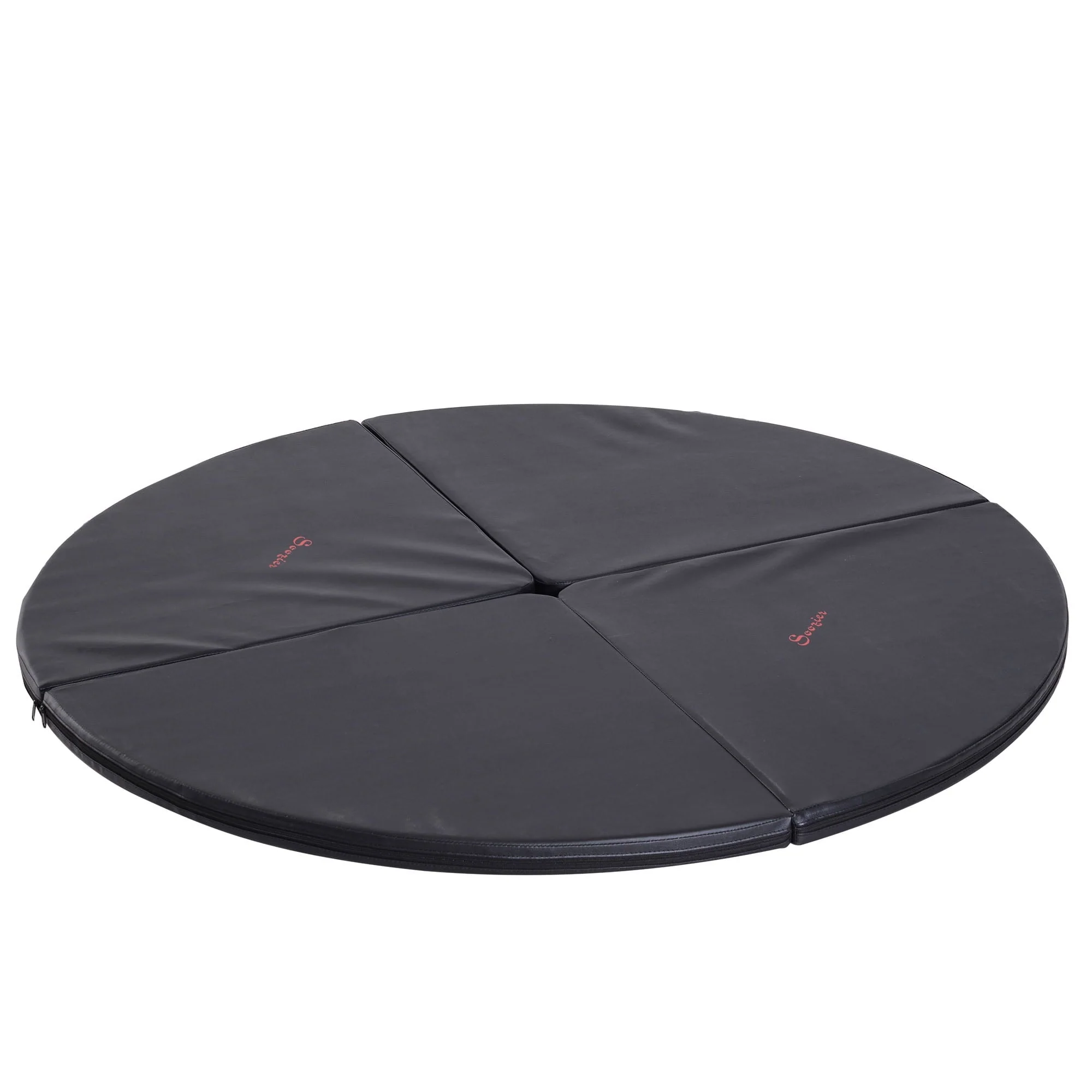 Soozier 2"T x 5"W Foldable Dance Pole Crash Mat, Portable Round Pole Dance Mat, Lightweight and Foldable, Black